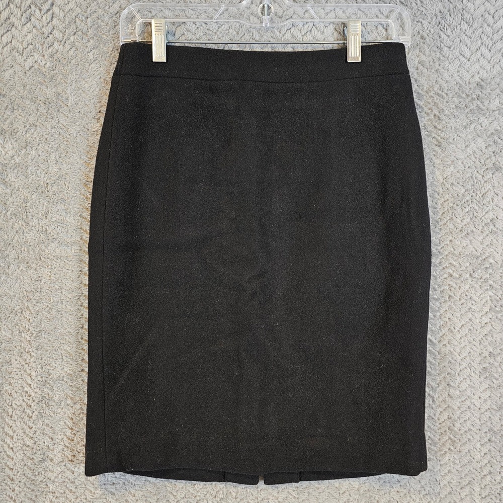 J.Crew Mercantile Women Black Wool Blend Pencil Skirt J4605 Size 00 NWT